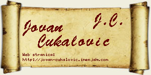 Jovan Čukalović vizit kartica